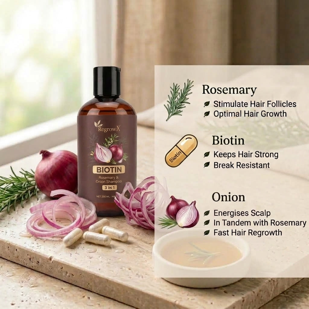 RegrowX™ 3-in-1 Biotin, Red Onion & Rosemary Shampoo