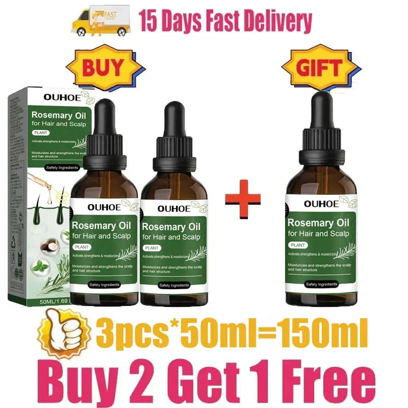 RegrowX™ Rosemary & Mint Hair Growth Oil – Anti-Hair Loss & Root Strengthening Treatment (50ml)